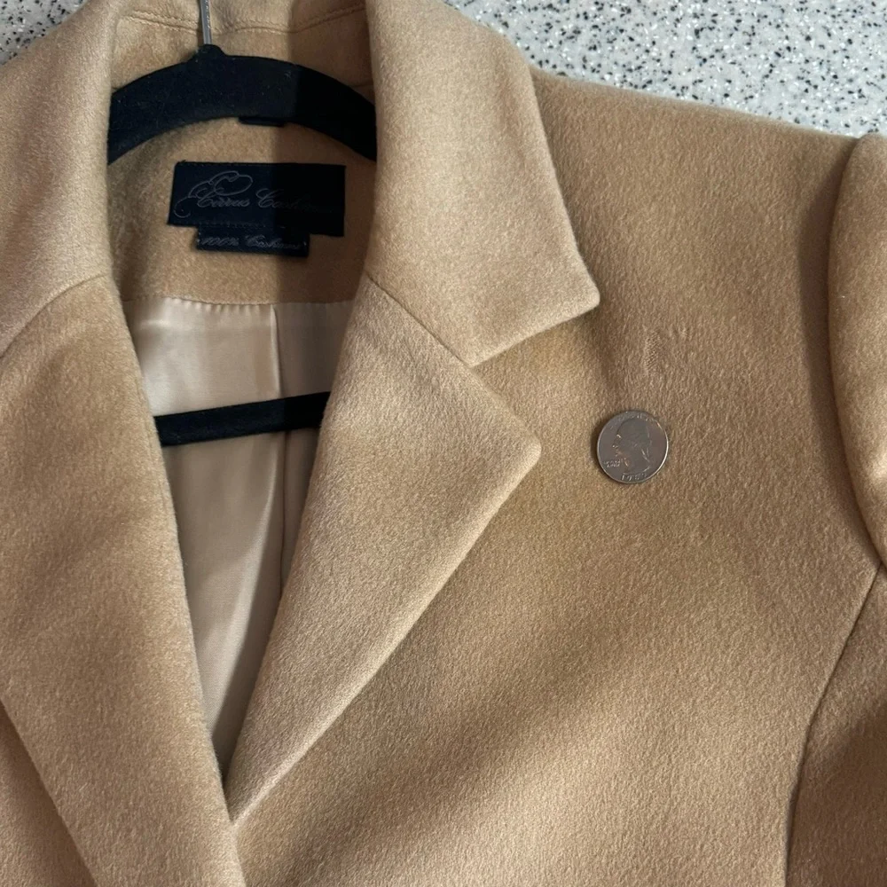 100% Cashmere Vtg.Cirrus Tan Quiet Luxury Classic Blazer.Size M